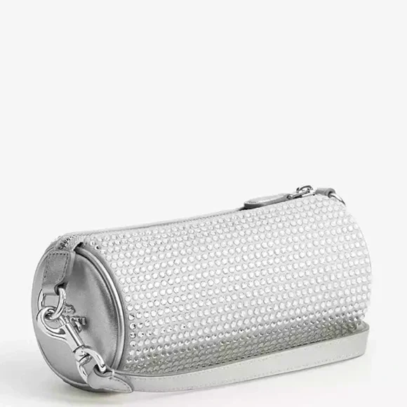 NWT Coach Silver & Gray w/Crystals Cylinder Wristlet/Purse - Picture 2 of 9